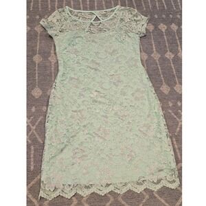 Lace Dress Mint Green Party‎ Occasion Short Sleeve Kids Girl
